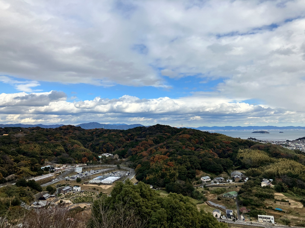 ゆうひが丘からあさひが丘を望む。広い公園だ。