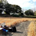 この日最初の神野緑地では、屋外から運用しました。